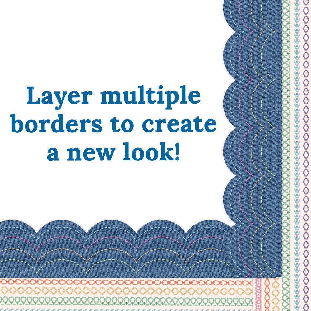 Crafty and Cool Rainbow Stitched Border-Borders-Tools 4 Teaching-Classroom Decor and More