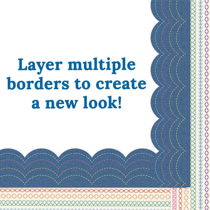 Crafty and Cool Rainbow Stitched Border-Borders-Tools 4 Teaching-Classroom Decor and More