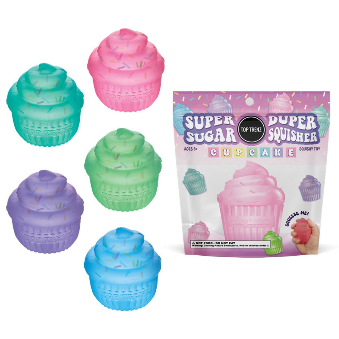 Super Duper Sugar Squisher Toy - Sprinkle Filled Cupcake (Assorted Colors)-Fidgets-Tools 4 Teaching-Classroom Decor and More