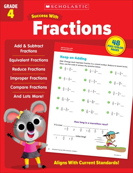 Scholastic Success With Fractions Grades 4-Math Books-Tools 4 Teaching-Classroom Decor and More