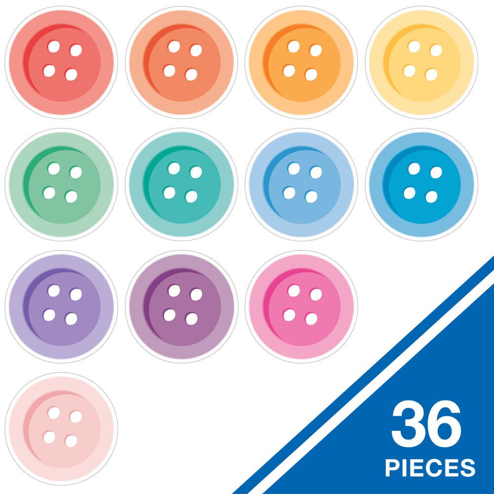 Crafty and Cool Colorful Button CutOuts-Accents-Tools 4 Teaching-Classroom Decor and More