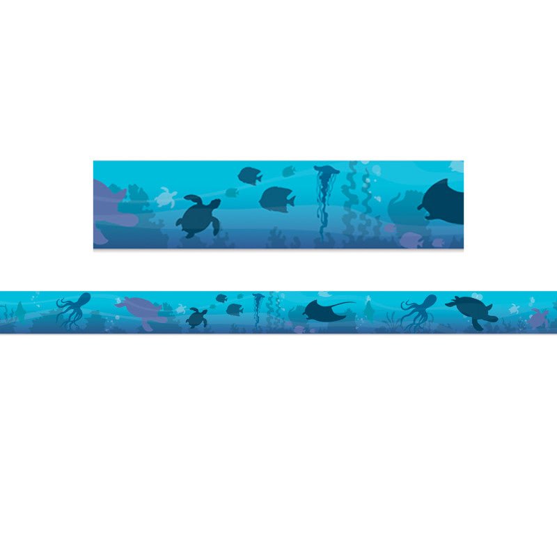Seas the Day Blue Silhouettes Border-Borders-Tools 4 Teaching-Classroom Decor and More