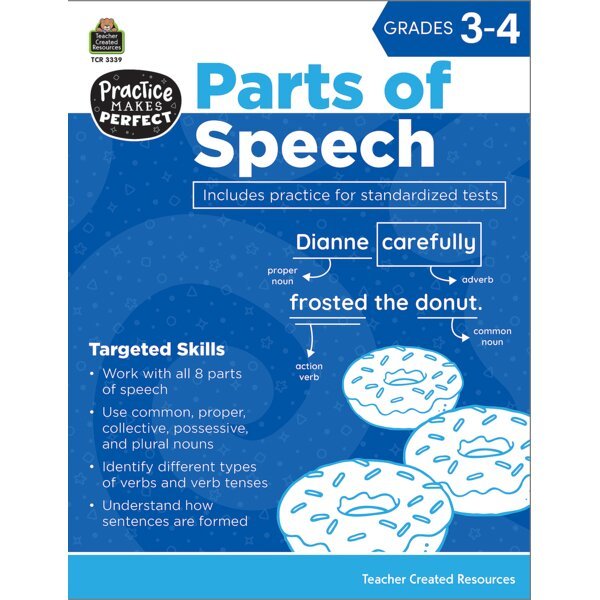 Practice Makes Perfect: Parts of Speech Grades 3-4-Vocabulary Books-Tools 4 Teaching-Classroom Decor and More