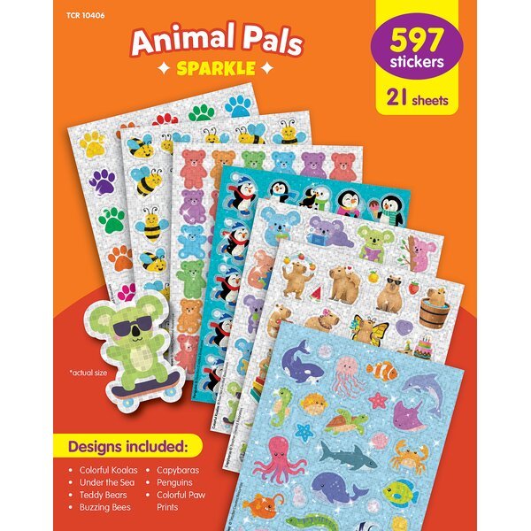 Animal Pals Sparkle Stickers Variety Pack - Tools 4 Teaching
