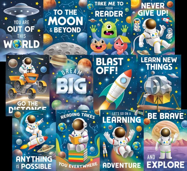 Outer Space Crew Small Posters-Posters-Tools 4 Teaching-Classroom Decor and More