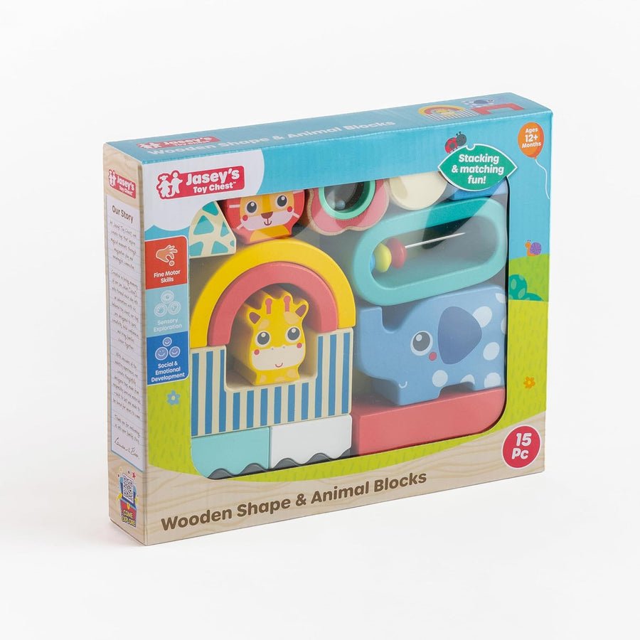 Wooden Shape and Animal Blocks - Tools 4 Teaching