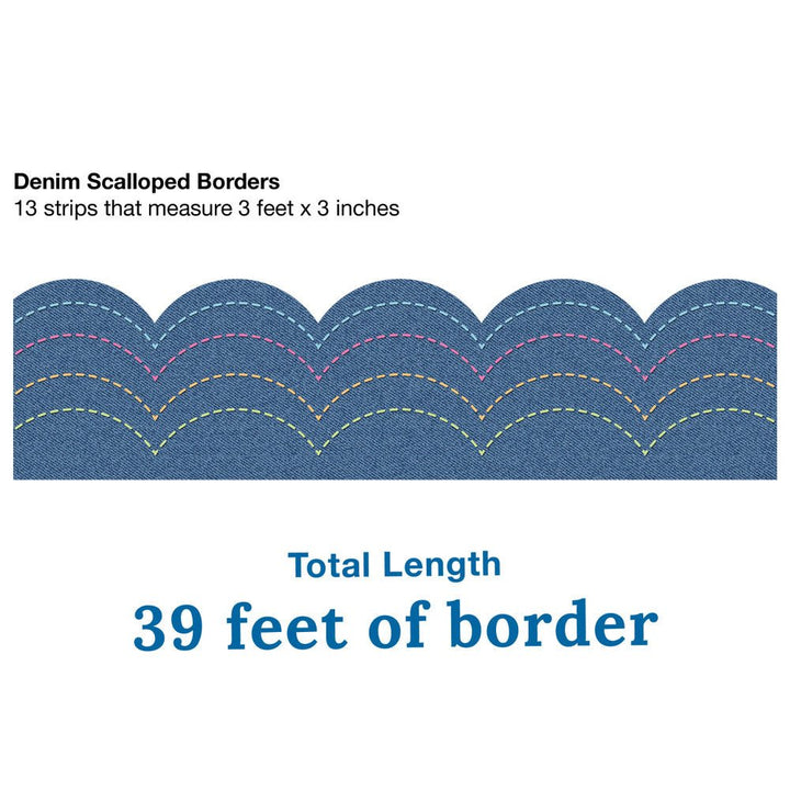 Crafty And Cool Denim Border-Borders-Tools 4 Teaching-Classroom Decor and More