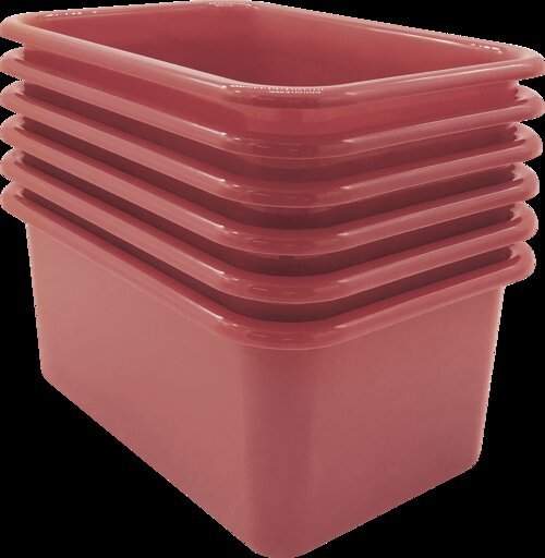 Small Plastic Storage Bin: Deep Rose-Organization-Tools 4 Teaching-Classroom Decor and More