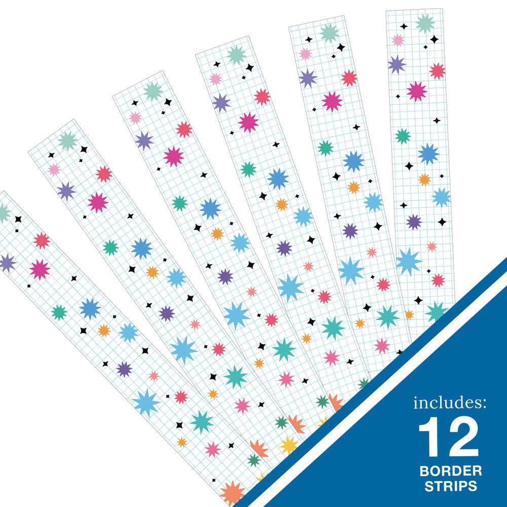 Retro Remix Bursts & Twinkles Border-Borders-Tools 4 Teaching-Classroom Decor and More