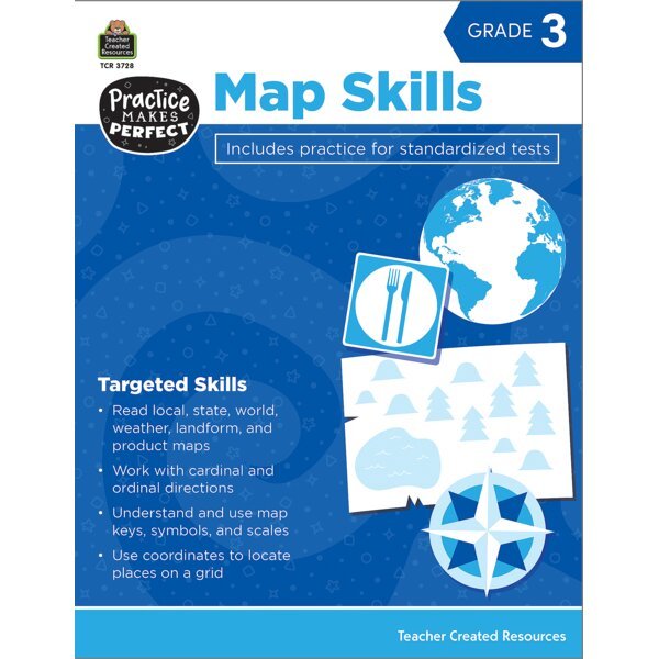 Practice Makes Perfect: Map Skills Grade 3-Social Studies Books-Tools 4 Teaching-Classroom Decor and More