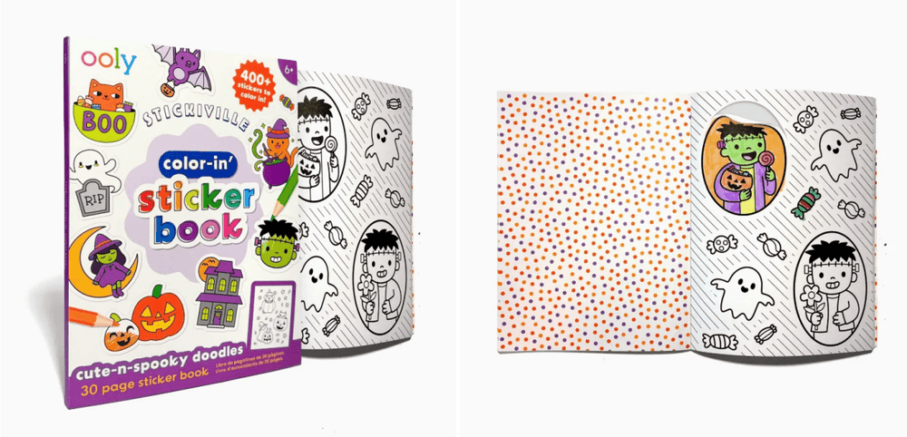 Cute-N-Spooky Doodles Stickiville Color-In' Sticker Book - Tools 4 Teaching