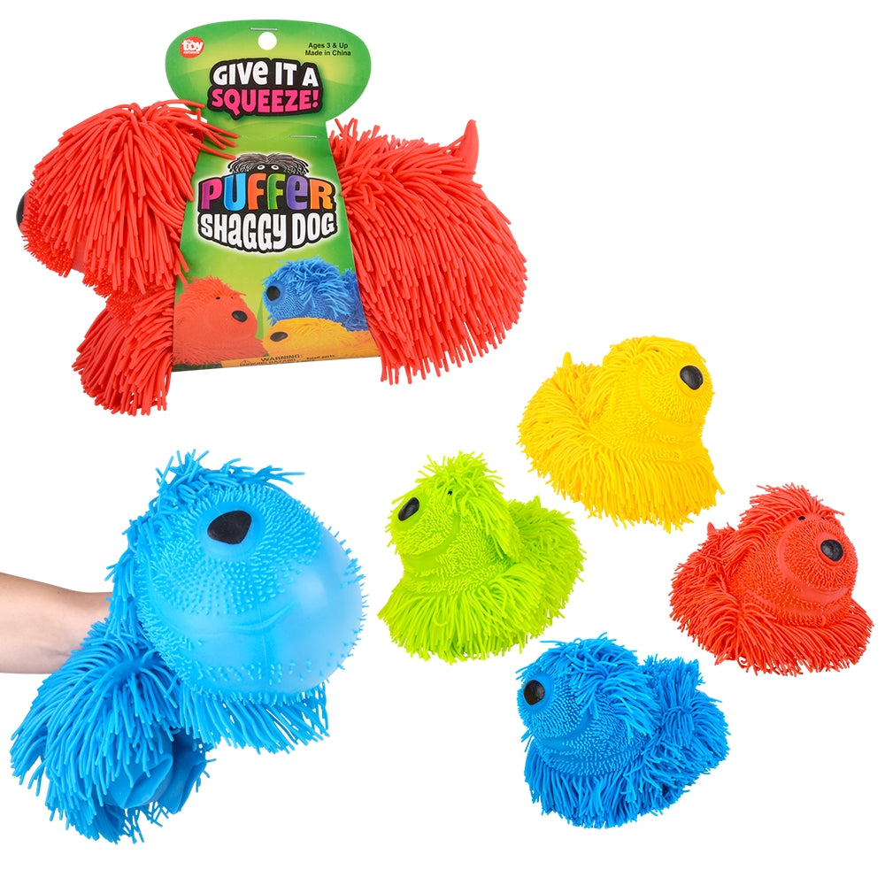 9" Shaggy Puffer Dog (Assorted/ One Unit Per Sale)