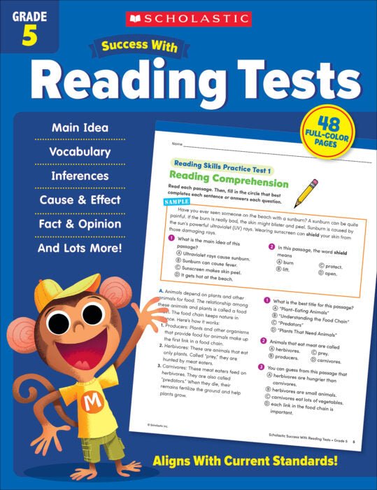 Scholastic Success With Reading Tests Grade 5-Subjects - Reading - Reading Books-Tools 4 Teaching-Classroom Decor and More