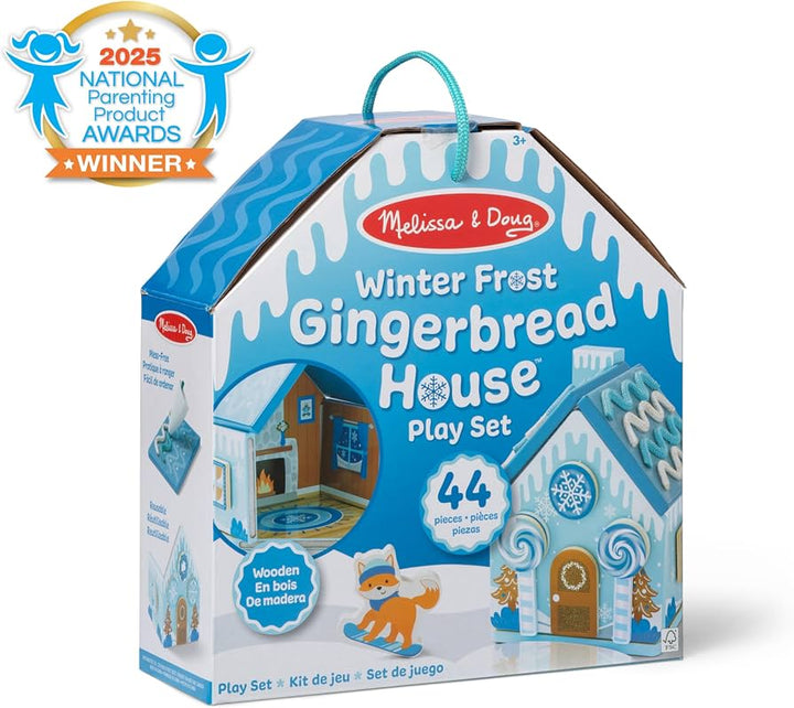 Wood Gingerbread House: Winter Frost