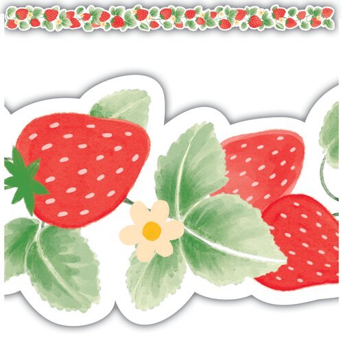 Strawberry Patch Die Cut Border Trim-Borders-Tools 4 Teaching-Classroom Decor and More