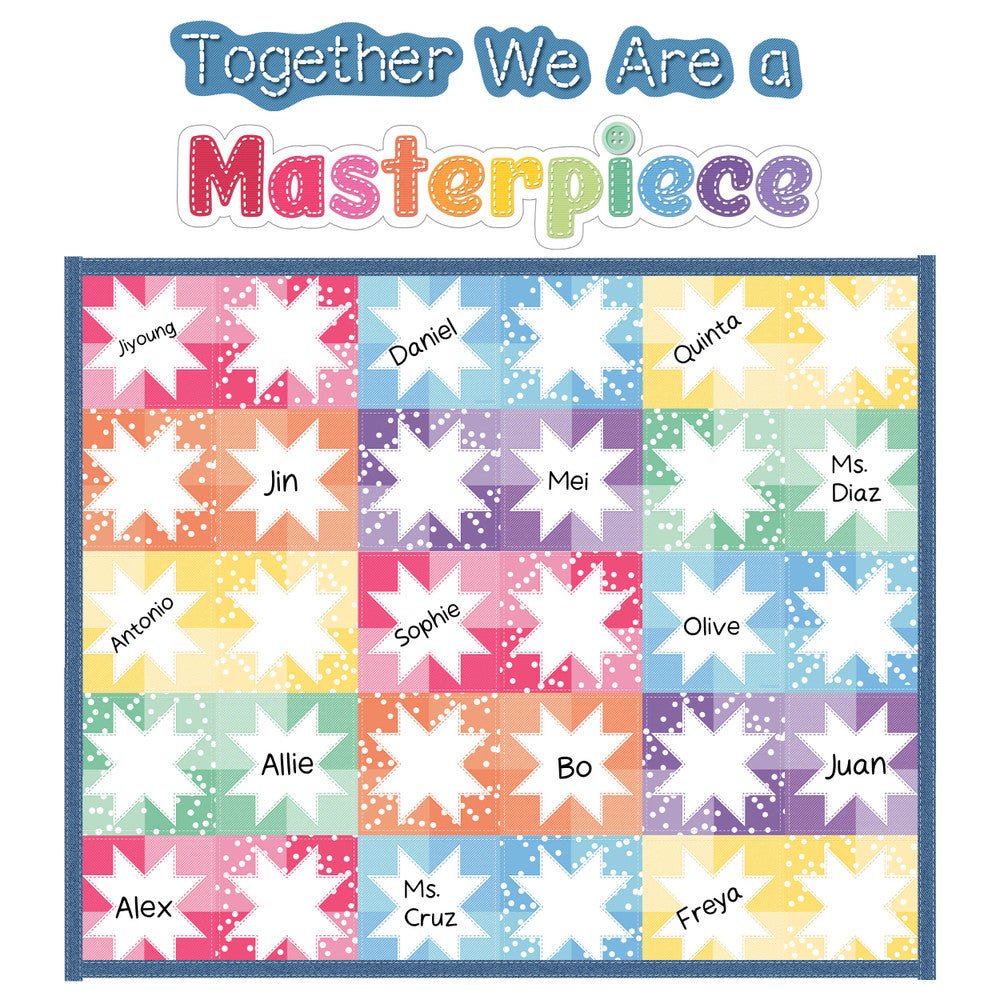PrePunched Bulletin Board Set Together We Are a Masterpiece-Bulletin Board Sets-Tools 4 Teaching-Classroom Decor and More