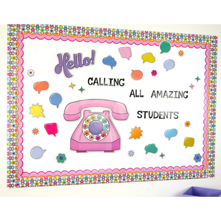 Retro Remix Flowers Border-Borders-Tools 4 Teaching-Classroom Decor and More