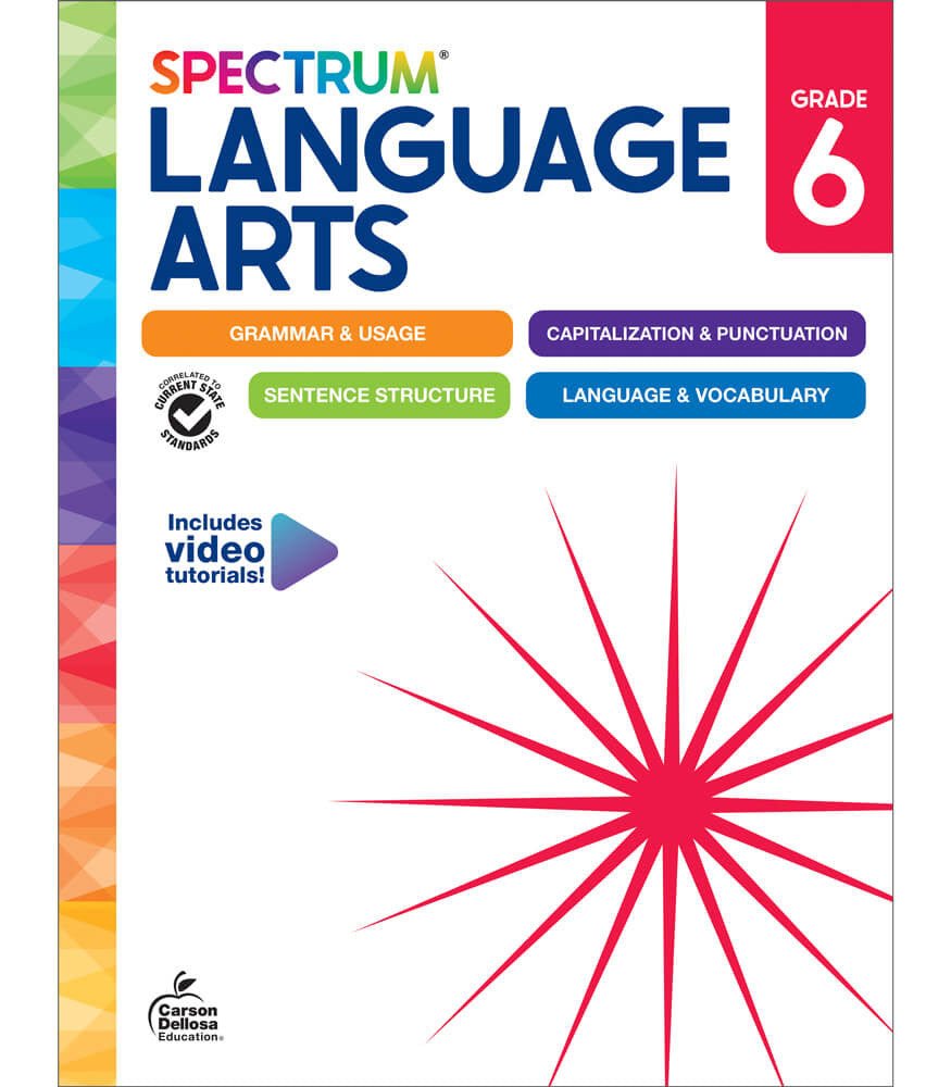 Spectrum Language Arts Workbook Grade 6 Paperback - Tools 4 Teaching