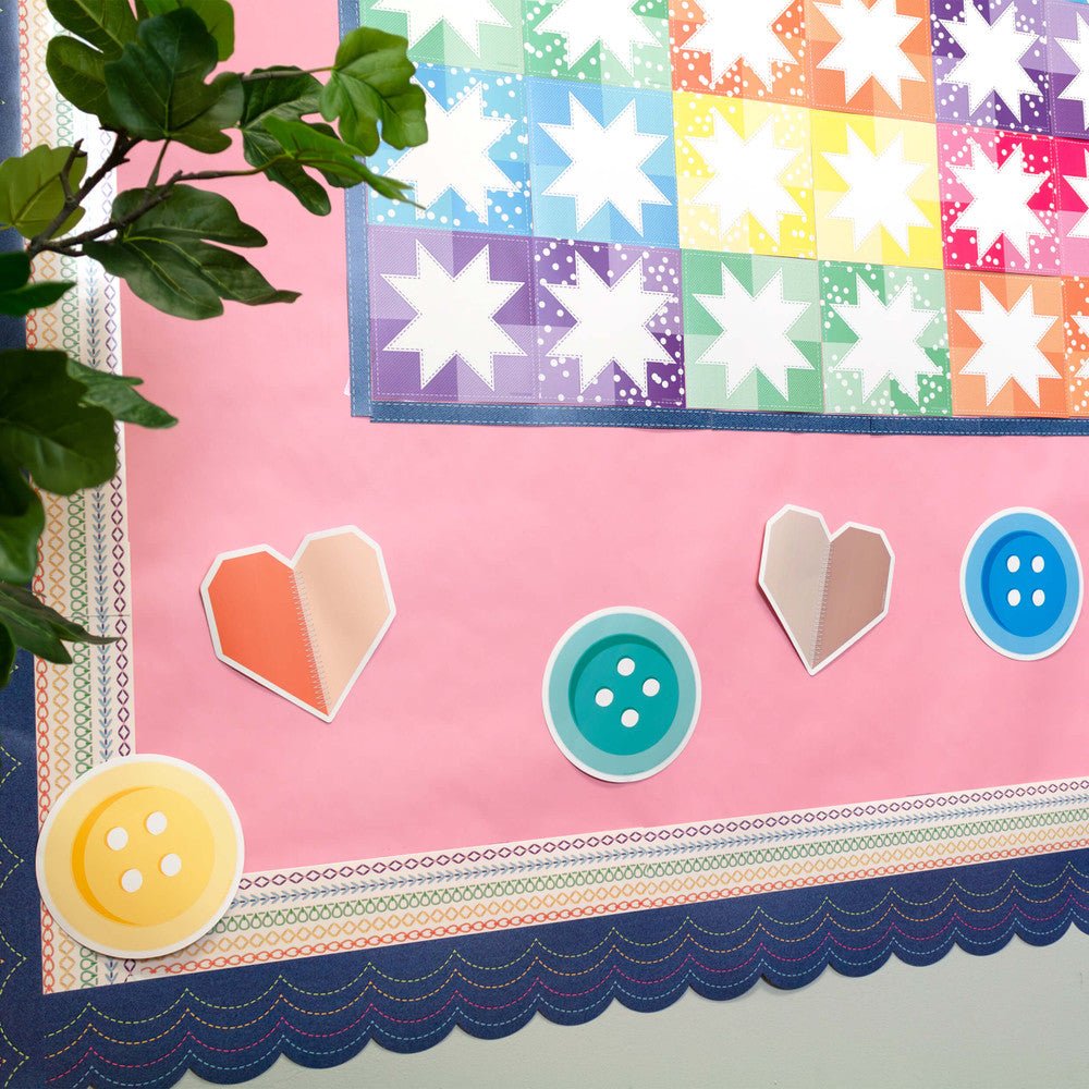 Crafty and Cool Colorful Button CutOuts-Accents-Tools 4 Teaching-Classroom Decor and More