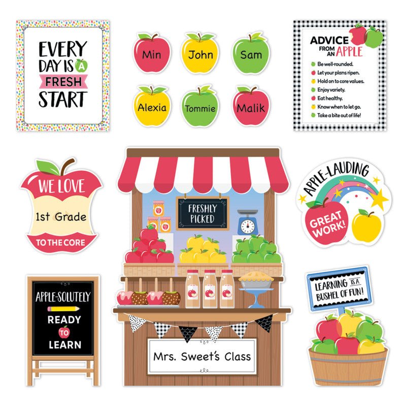 Apple Time Bulletin Board-Bulletin Board Sets-Tools 4 Teaching-Classroom Decor and More