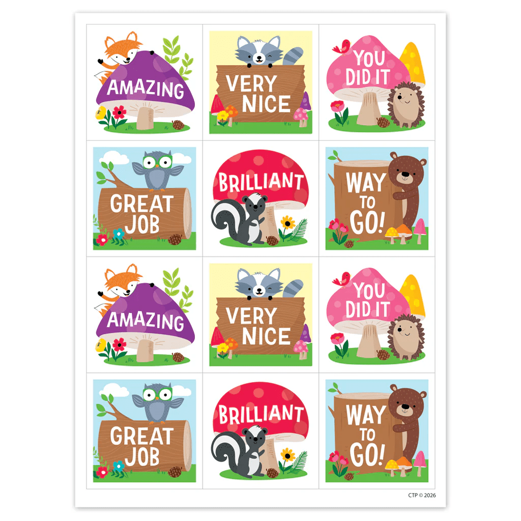Woodland Friends Rewards Stickers-Stickers-Tools 4 Teaching-Classroom Decor and More