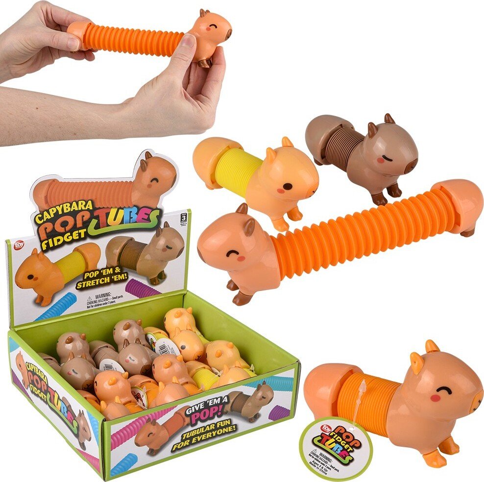 7.5" Capybara Fidget Pop Tube-Fidgets-Tools 4 Teaching-Classroom Decor and More