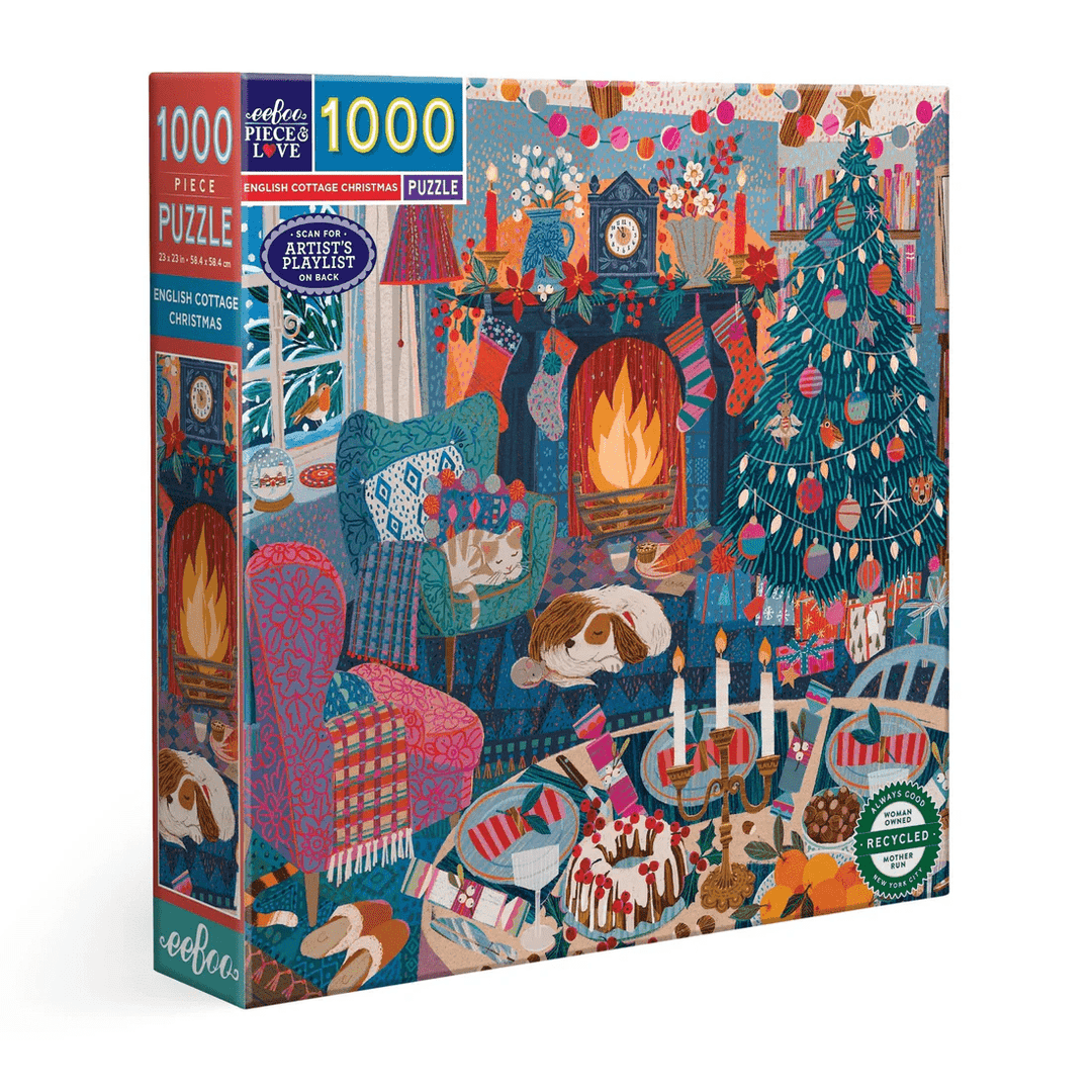 English Cottage Christmas 1000 Puzzle-Puzzles-Tools 4 Teaching-Classroom Decor and More