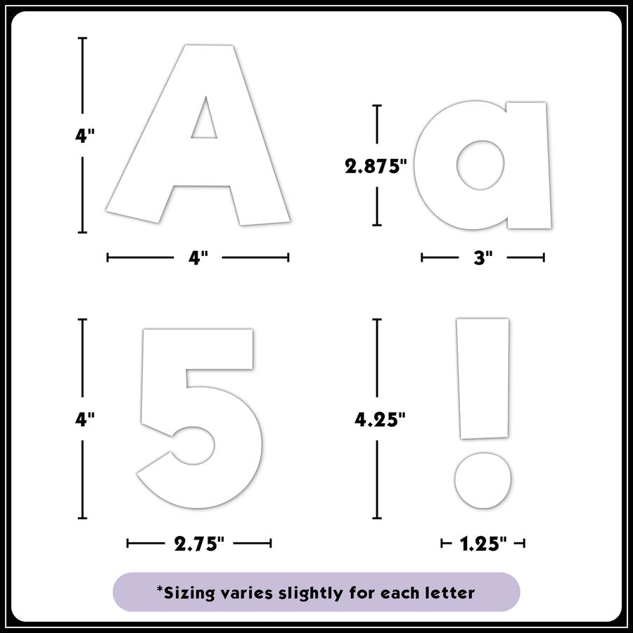 White 4" Everyday Letters Combo Pack
