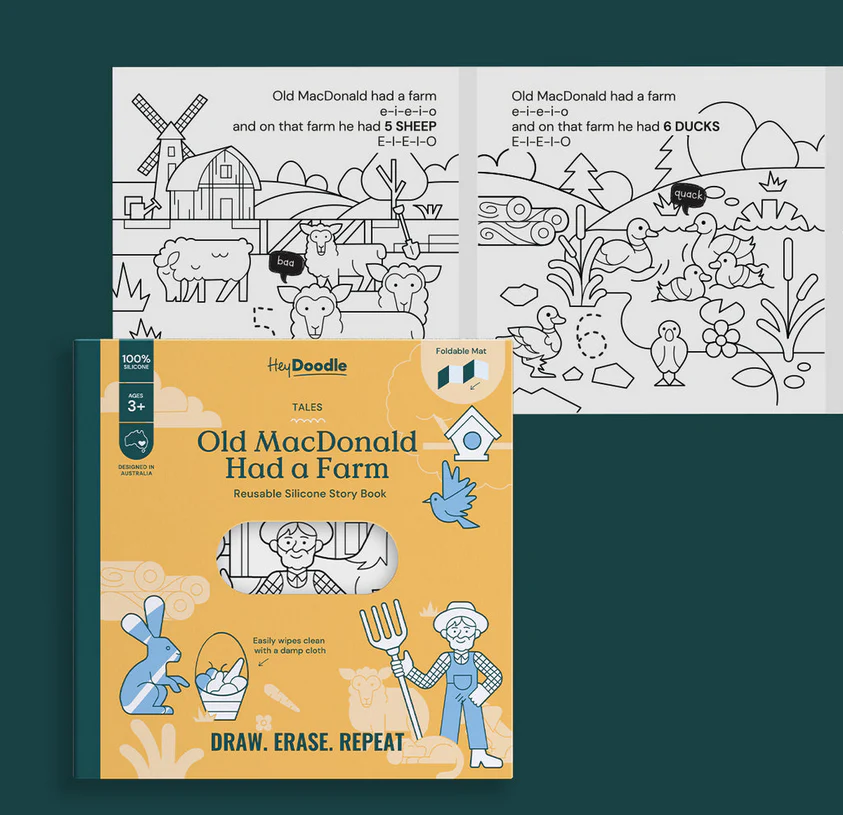 Old MacDonald Had a Farm Tales- Reusable Coloring Book