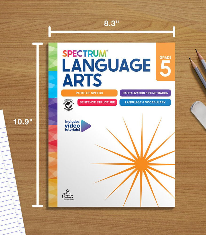 Spectrum Language Arts Workbook Grade 5 Paperback - Tools 4 Teaching