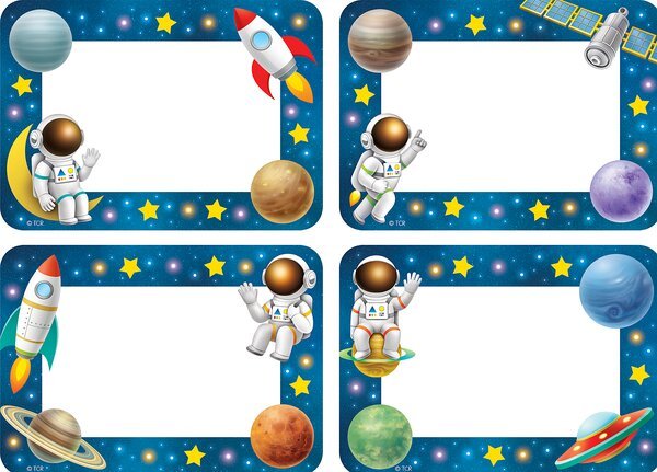 Outer Space Crew Name Tags/Labels - Multi-Pack-Nameplates & Name Tags-Tools 4 Teaching-Classroom Decor and More