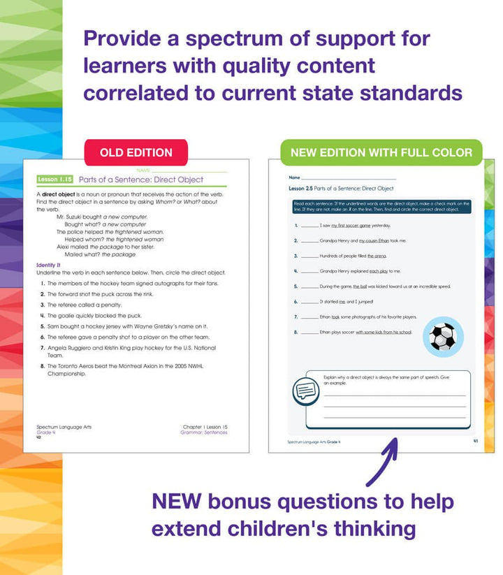 Spectrum Language Arts Workbook Grade 4 Paperback - Tools 4 Teaching