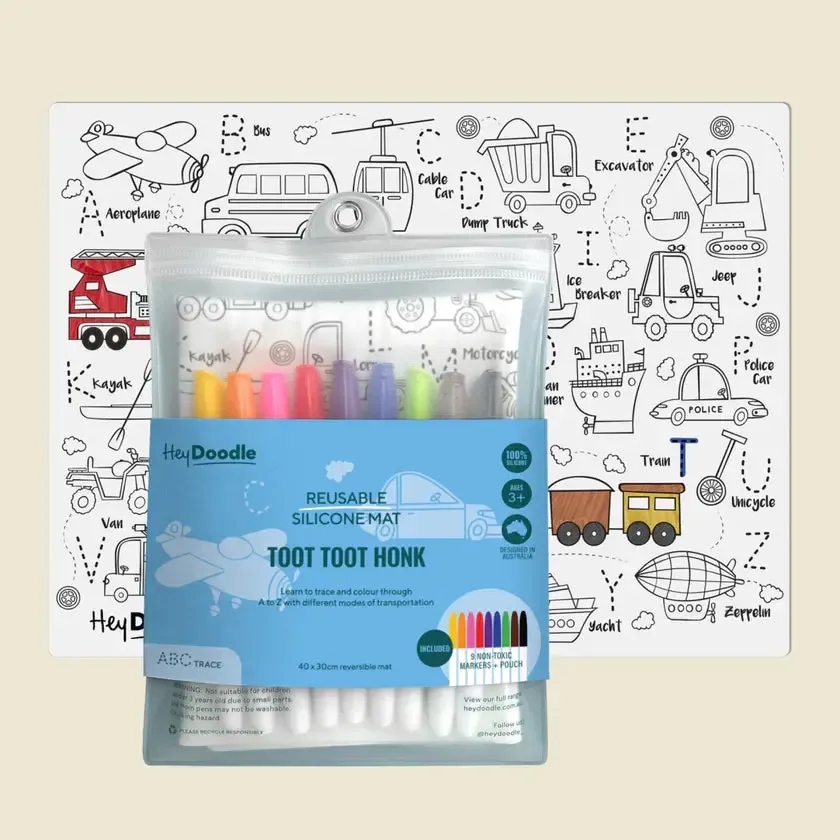 Toot Toot Honk Classic Coloring &amp; Doodle Mat