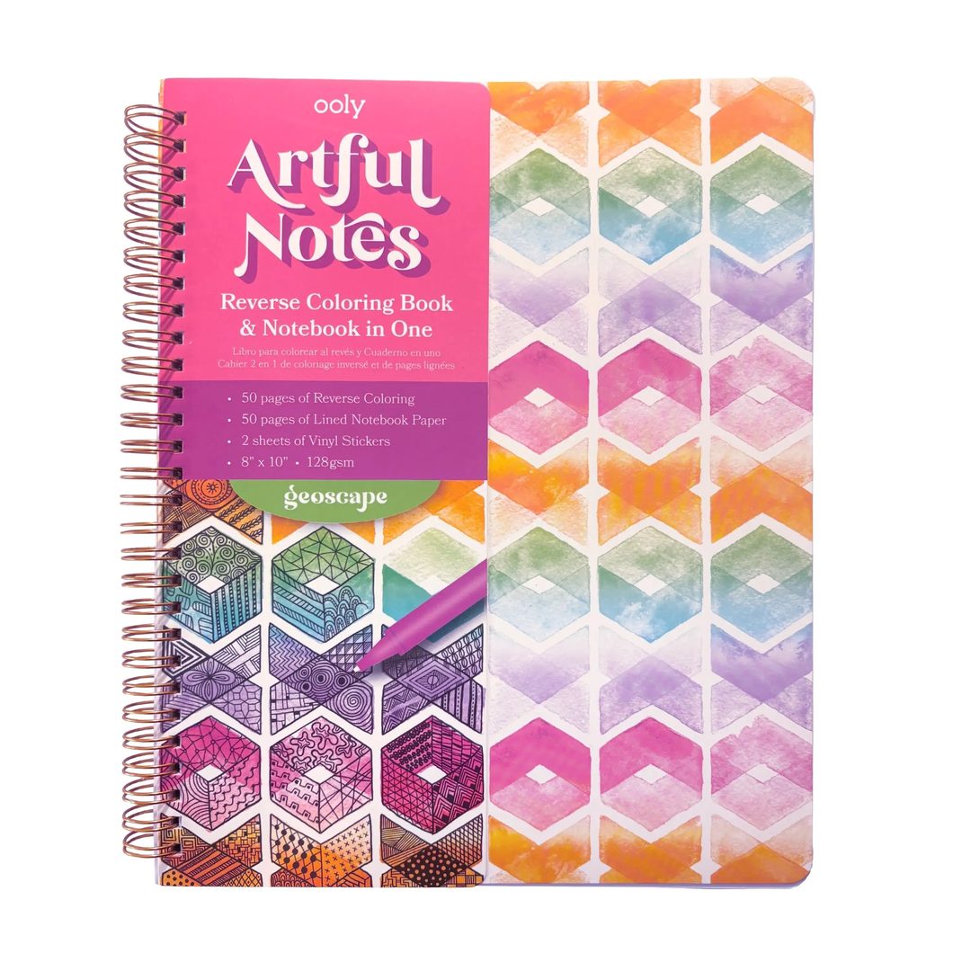 Artful Notes Notebook: Reverse Color, Take Notes: Geoscape