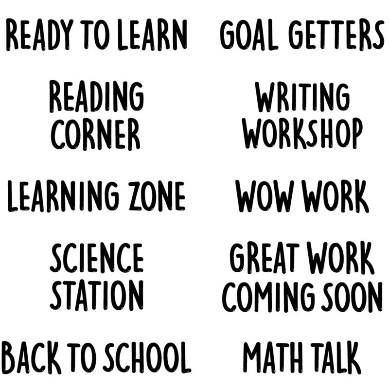 Core Decor School Time Punch Out Phrases-Letters-Tools 4 Teaching-Classroom Decor and More