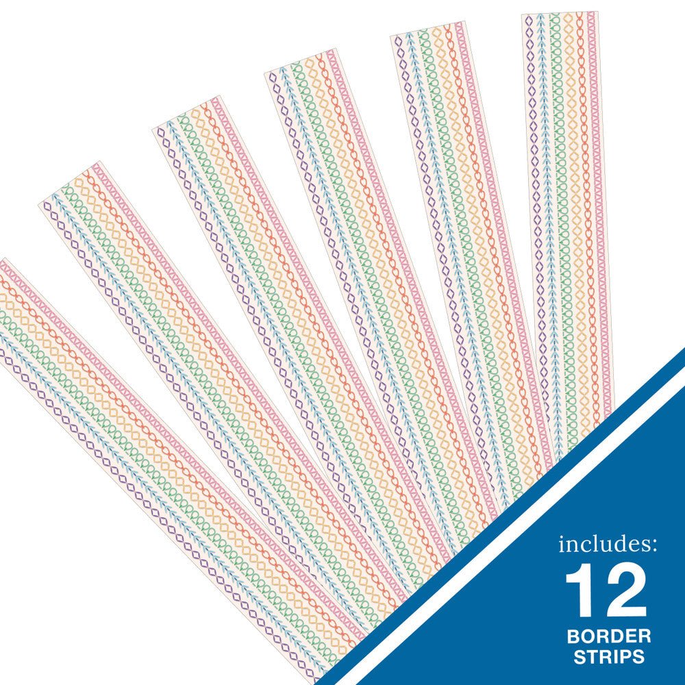 Crafty and Cool Rainbow Stitched Border-Borders-Tools 4 Teaching-Classroom Decor and More