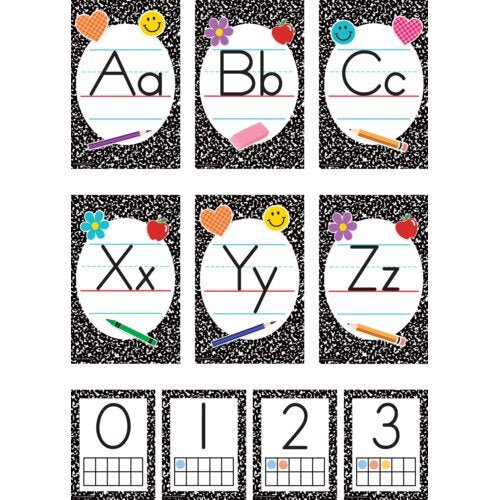 Cool For School Composition Alphabet Bulletin Board-Bulletin Board Sets-Tools 4 Teaching-Classroom Decor and More