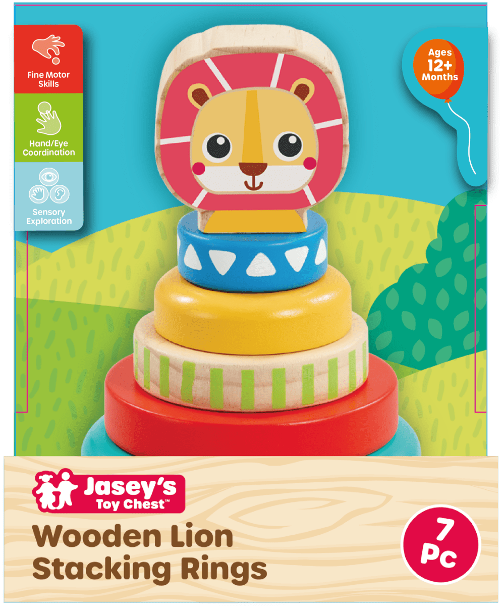 Wooden Lion Stacking Rings - Tools 4 Teaching