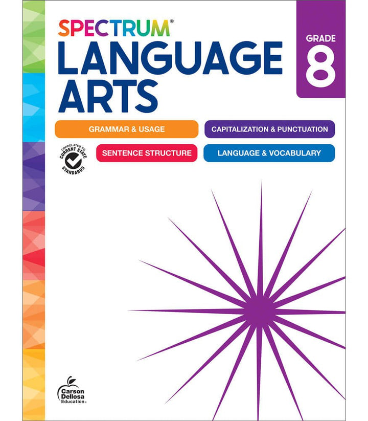 Spectrum Language Arts Workbook Grade 8 Paperback - Tools 4 Teaching