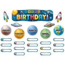 Outer Space Crew Happy Birthday Mini Bulletin Board-Mini Bulletin Boards-Tools 4 Teaching-Classroom Decor and More
