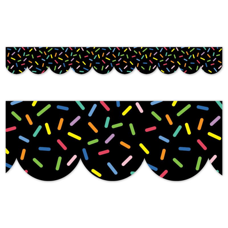 Core Decor Sprinkles on Black EZ Border-Borders-Tools 4 Teaching-Classroom Decor and More