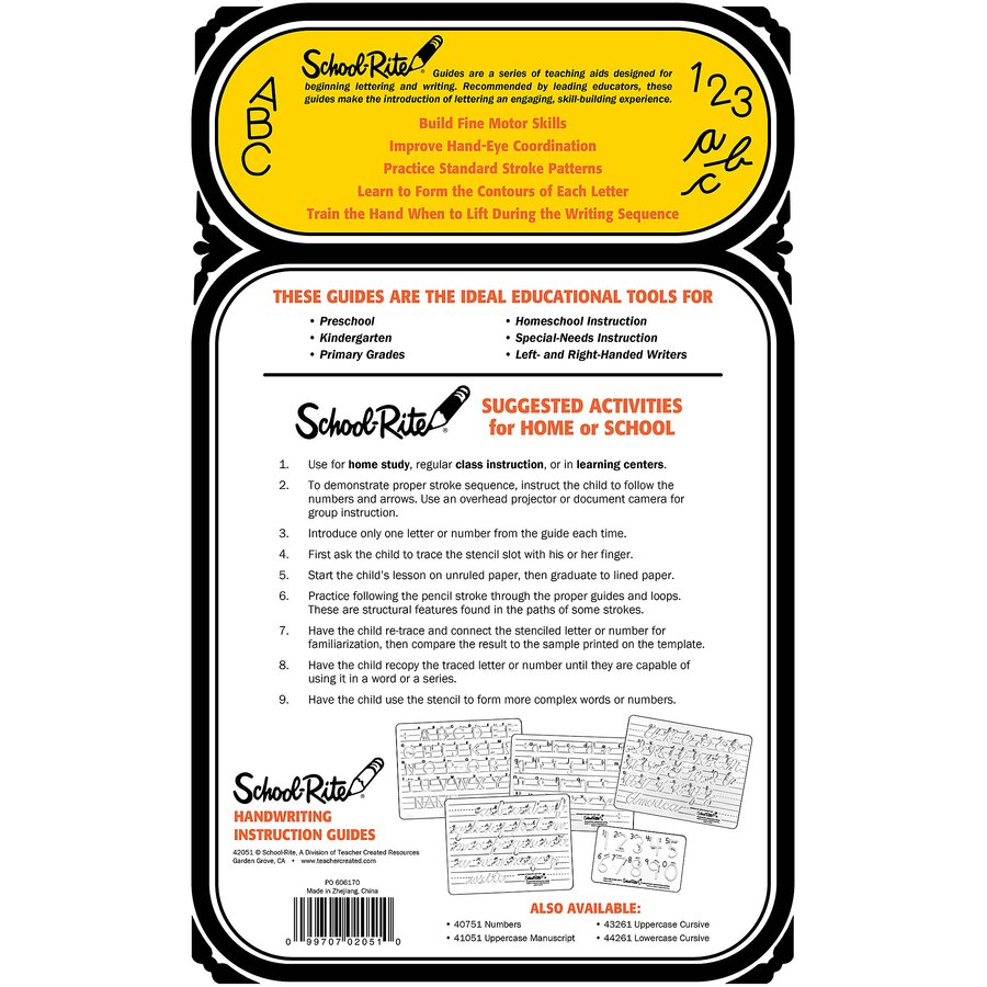 School-Rite® Handwriting Instruction Guides - Lowercase Manuscript