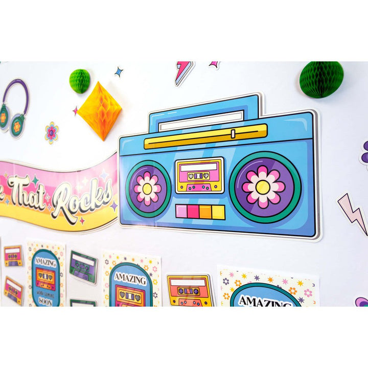 Retro Remix Work That Rocks-Bulletin Board Sets-Tools 4 Teaching-Classroom Decor and More