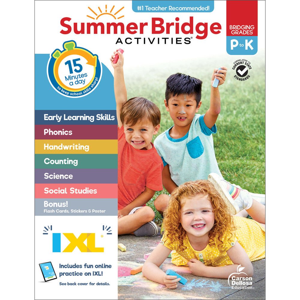 Summer Bridge Activities Book - Grades P - K (Paperback) - Tools 4 Teaching