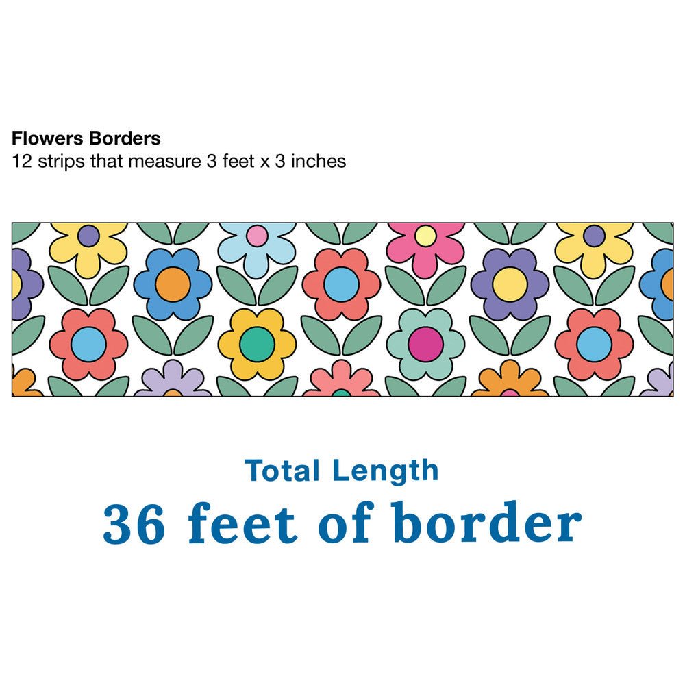 Retro Remix Flowers Border-Borders-Tools 4 Teaching-Classroom Decor and More