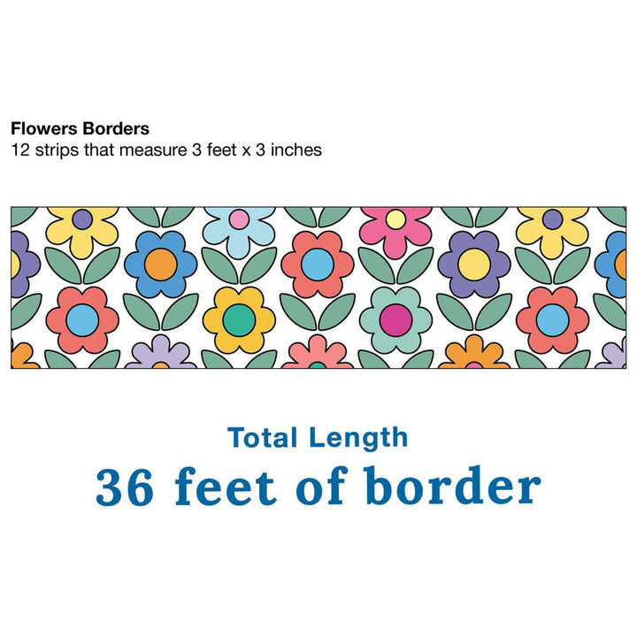 Retro Remix Flowers Border-Borders-Tools 4 Teaching-Classroom Decor and More