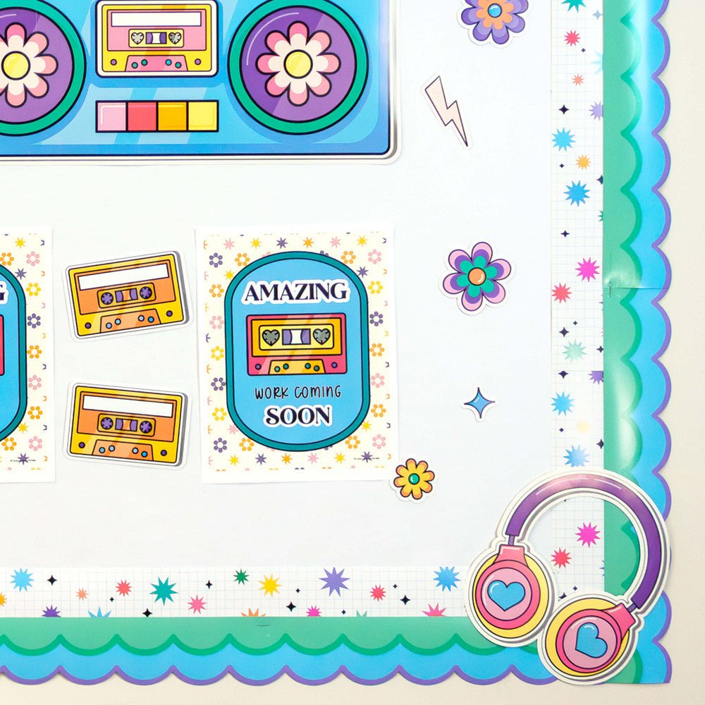 Retro Remix Bursts & Twinkles Border-Borders-Tools 4 Teaching-Classroom Decor and More