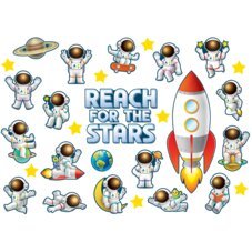 Outer Space Crew Reach For The Stars Bulletin Board-Bulletin Board Sets-Tools 4 Teaching-Classroom Decor and More