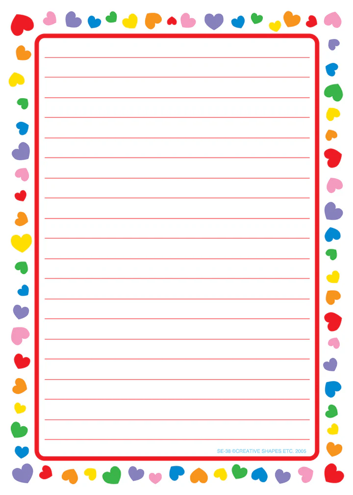Heart Border Lined Notepad-Notepads-Tools 4 Teaching-Classroom Decor and More