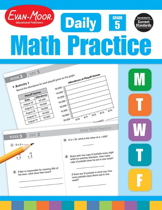 Daily Math Practice Grade 5-Math Books-Tools 4 Teaching-Classroom Decor and More